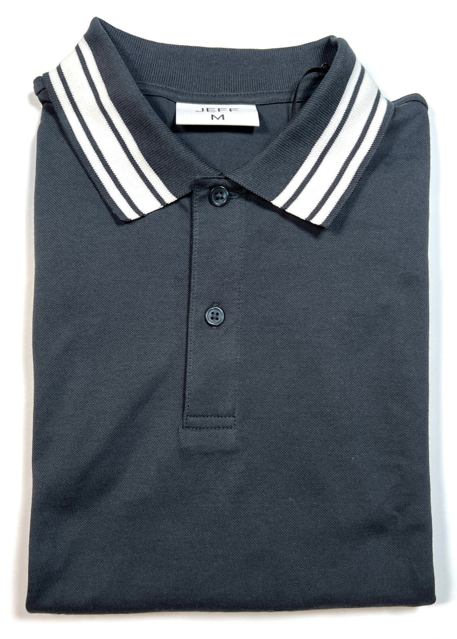 Short sleeve polo with trim